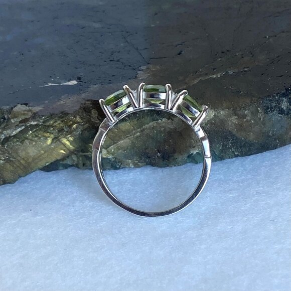 Sterling Silver 925 Prong Set Cushion Cut Peridot Multi Gemstone Ring 8.5 - Picture 14 of 16